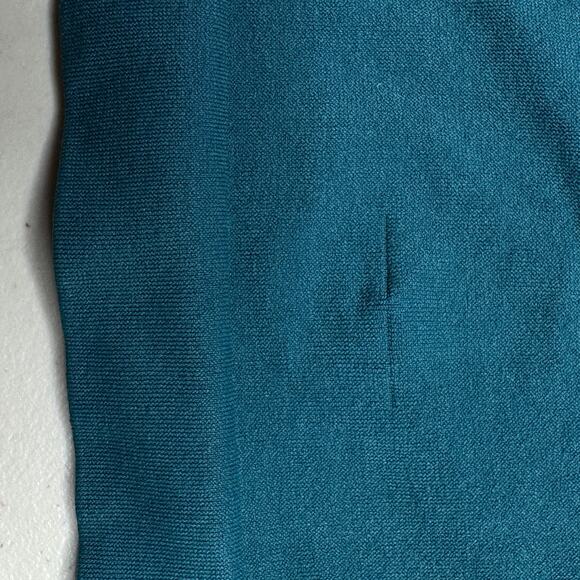 Free People Intimately Open Knit Sleeve Fitted Ruched Top Teal Women XS/S NWT - Picture 5 of 7